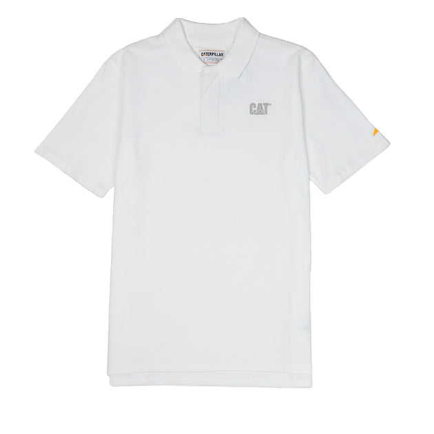 Camisa Polo Cat Logo Pique para hombre color blanco