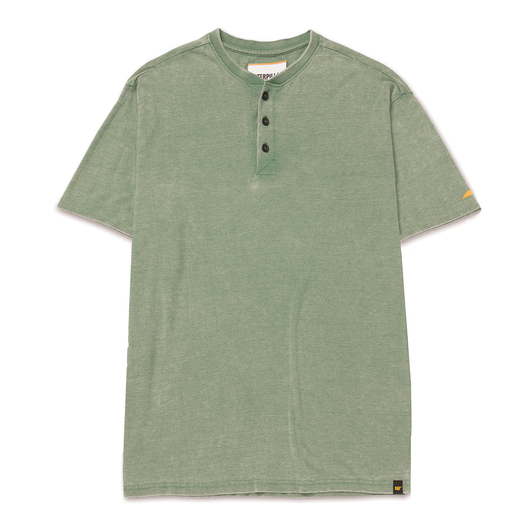 Camisa Polo Burnout Henley para hombre color olivo