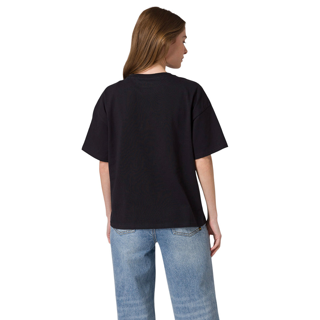 Camiseta Boxy Heavyweight para mujer color negro