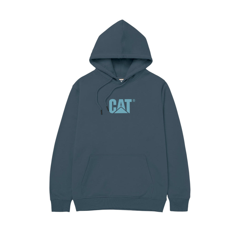 Hoodie Fleece Cat Logo para hombre color azul