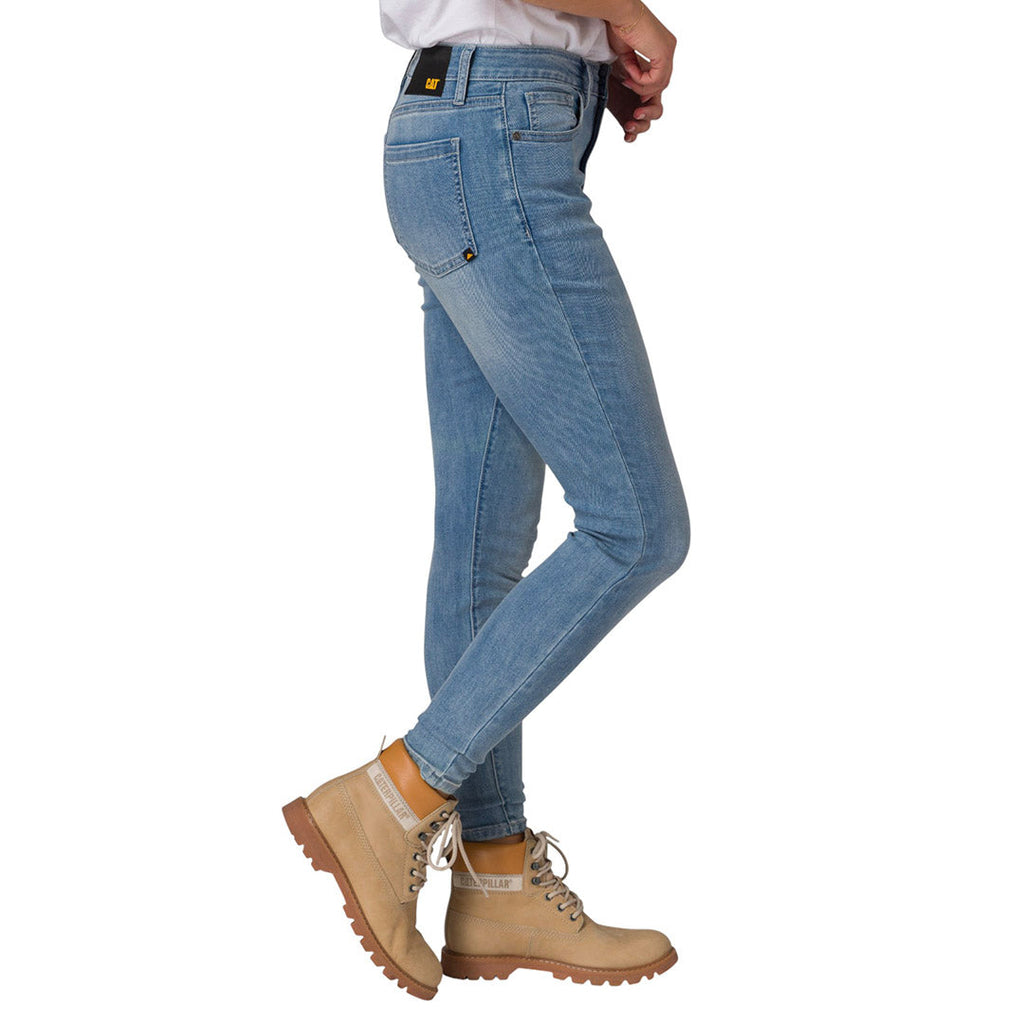 Jeans Stretch Mid-Rise Skinny para mujer color denim