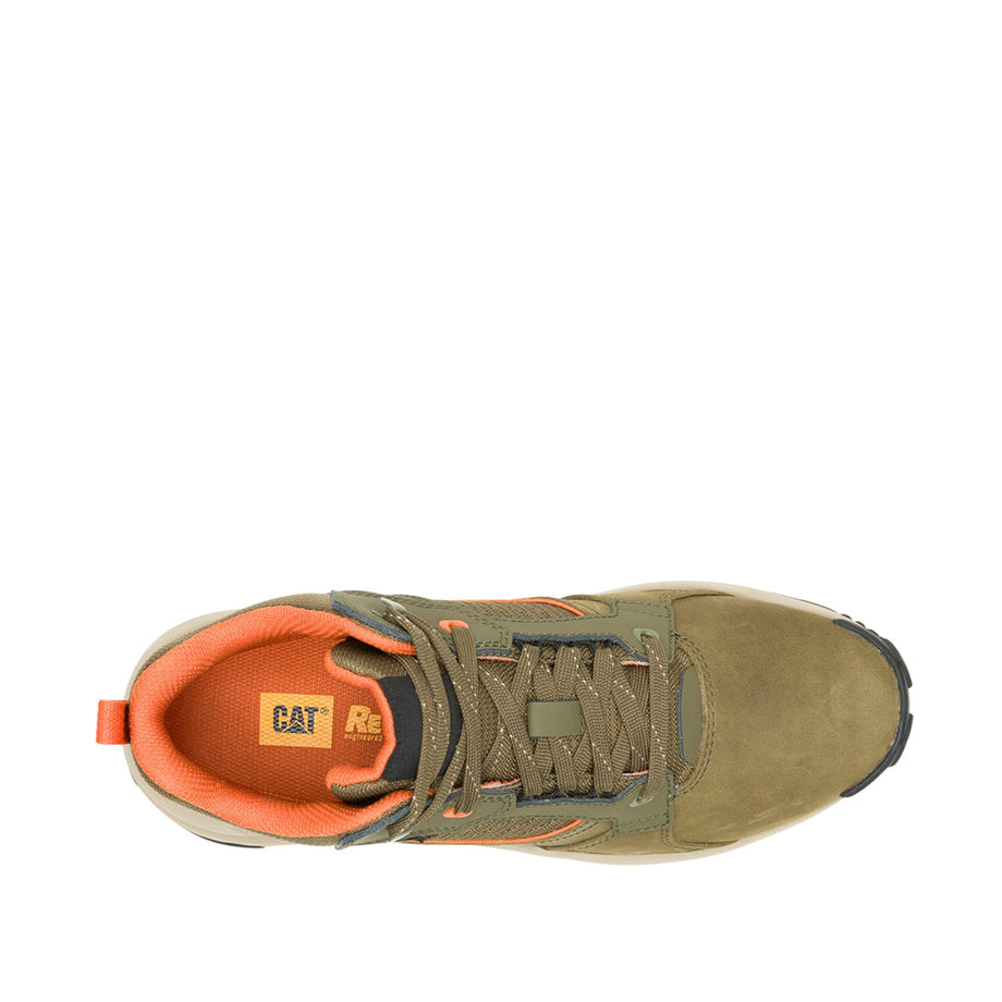 CAT★① Sneakers Grapple Leather Mid para hombre color olivo - Caterpillar