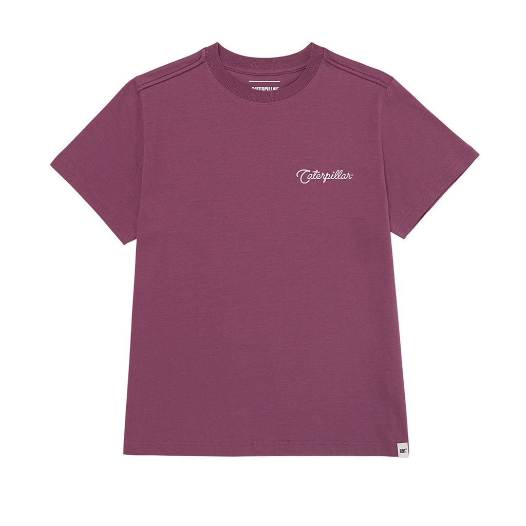 Camiseta Western Script para mujer color morado