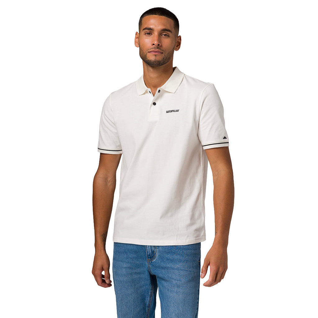 Camisa polo Caterpillar para hombre color blanco