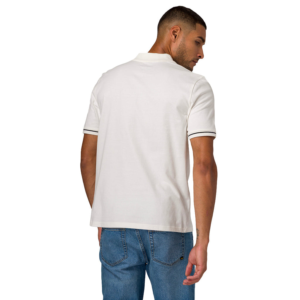 Camisa polo Caterpillar para hombre color blanco