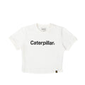 Camiseta Ringer Crop para mujer color blanco