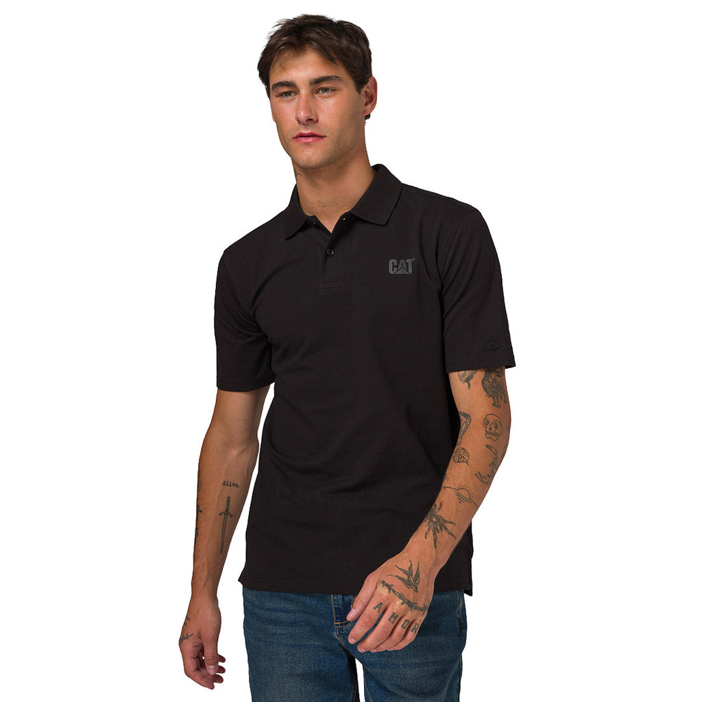 Camisa polo Cat Logo para hombre color negro