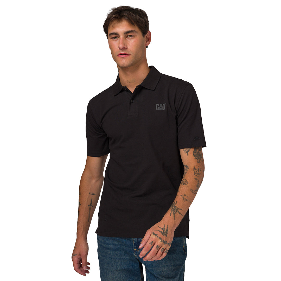 Camisa polo Cat Logo para hombre color negro