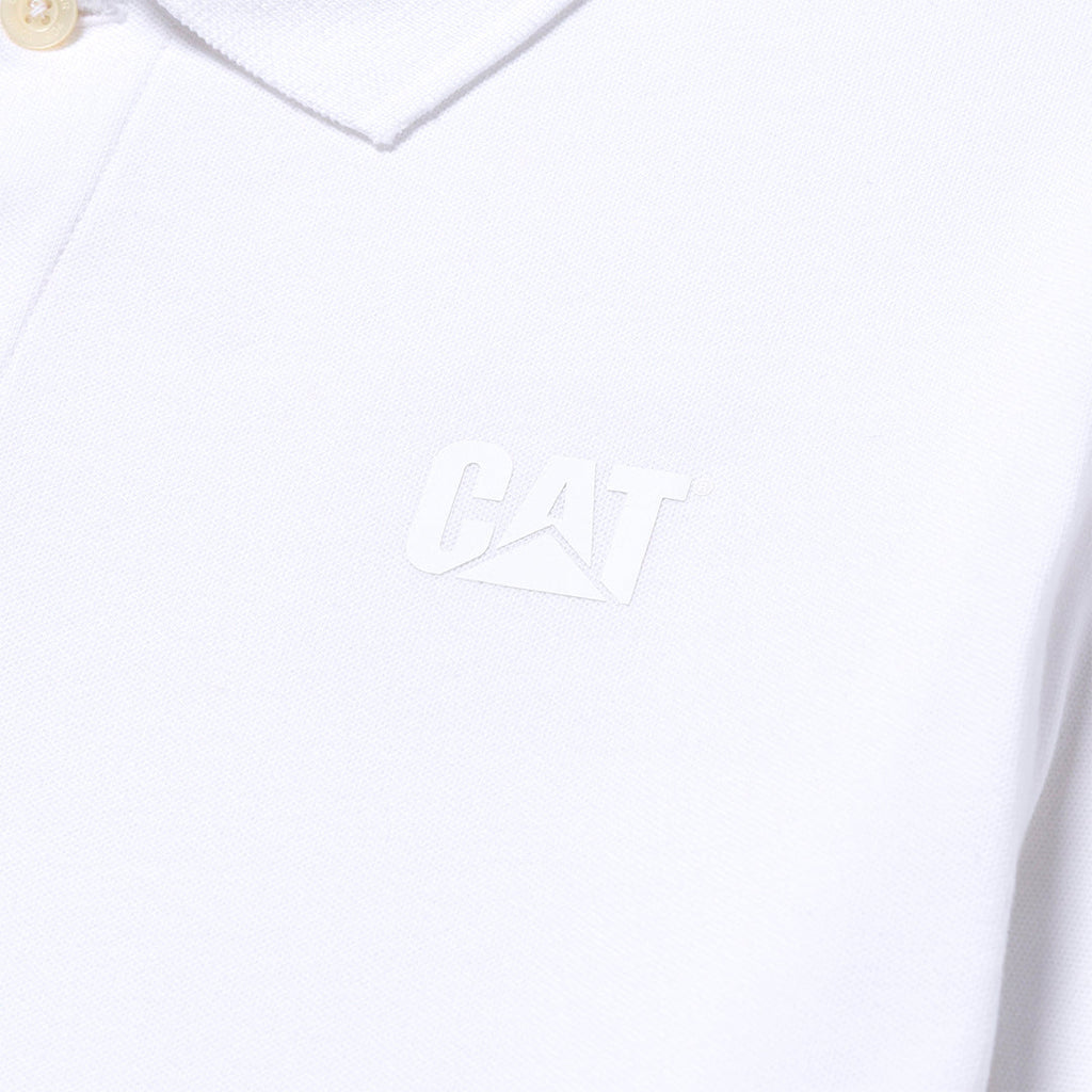 Camisa polo Cat Logo para hombre color blanco