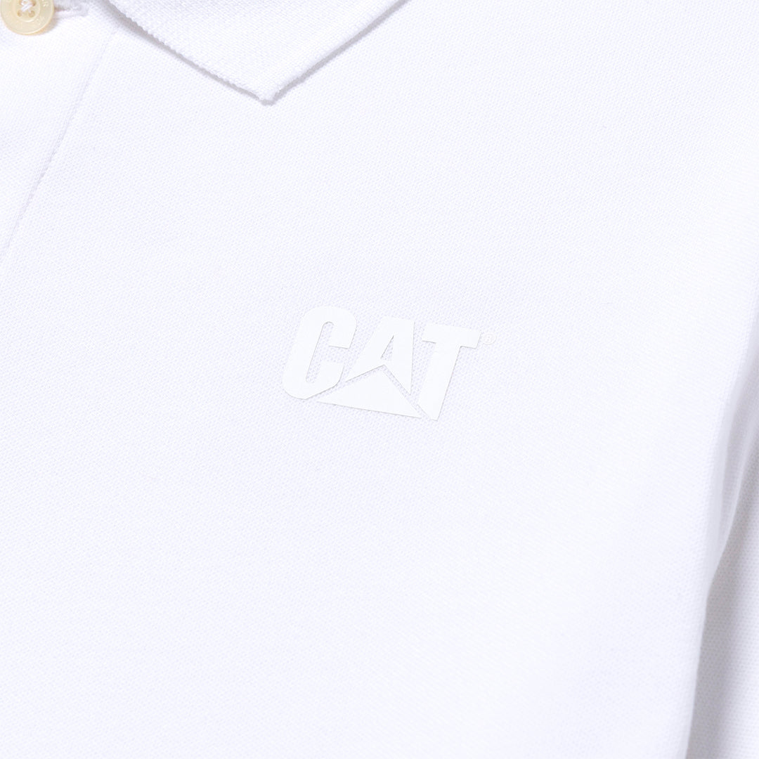 Camisa polo Cat Logo para hombre color blanco