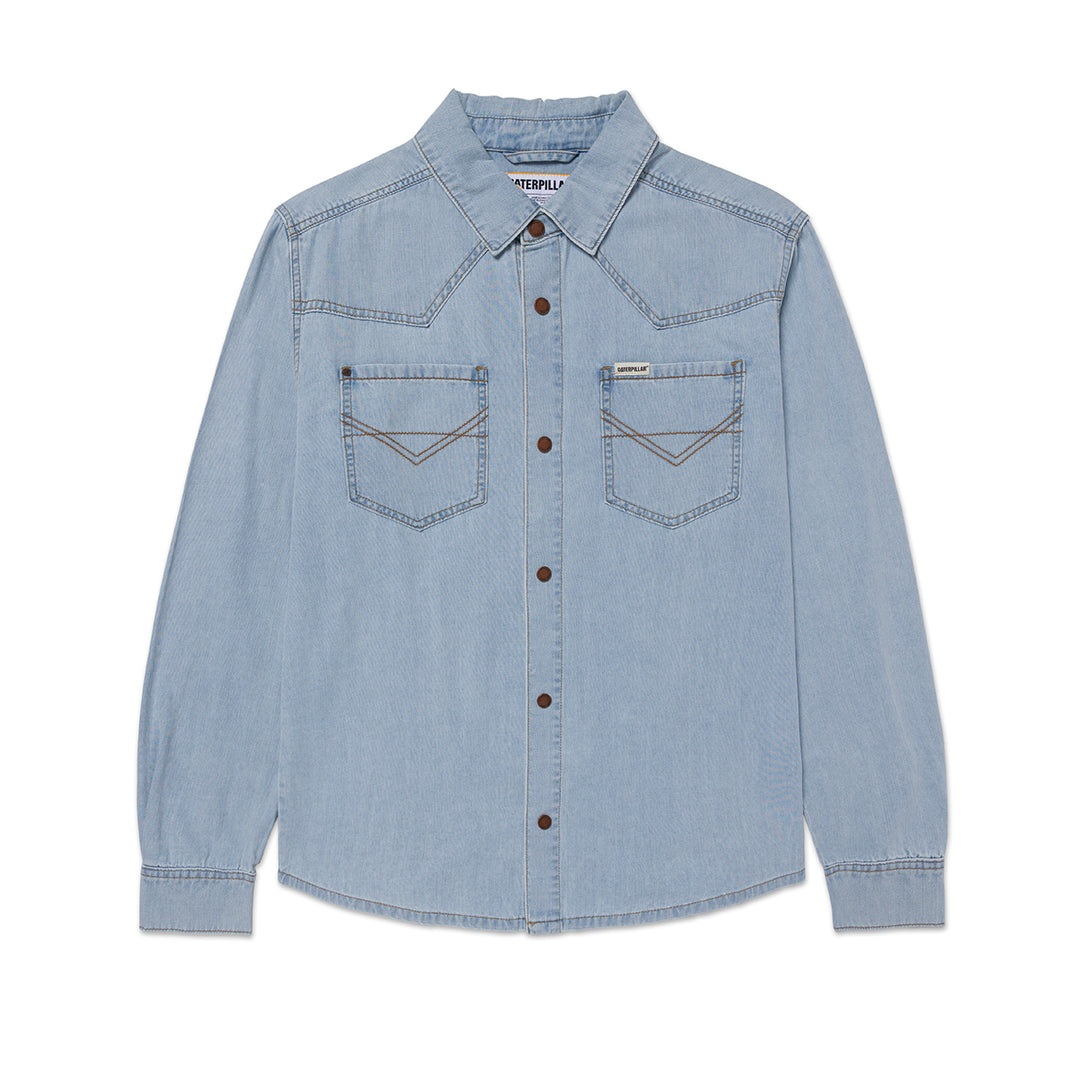 Camisa Western para hombre color denim