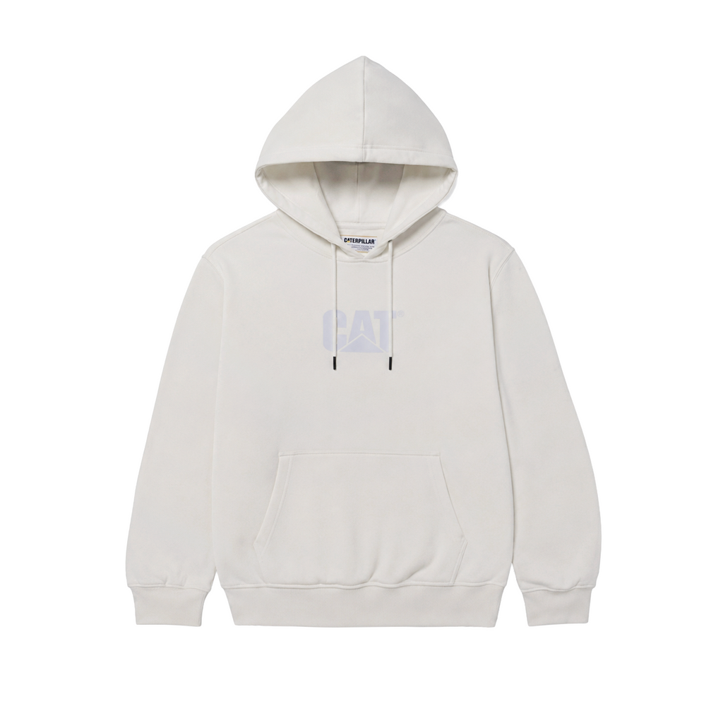 Hoodie Fleece Cat Logo para hombre color blanco