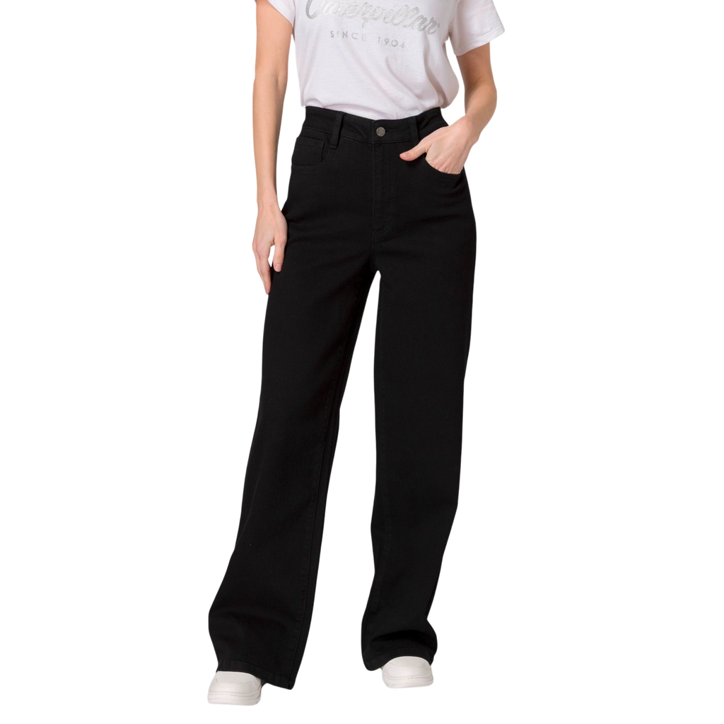 Jeans Denim Wide para mujer color negro