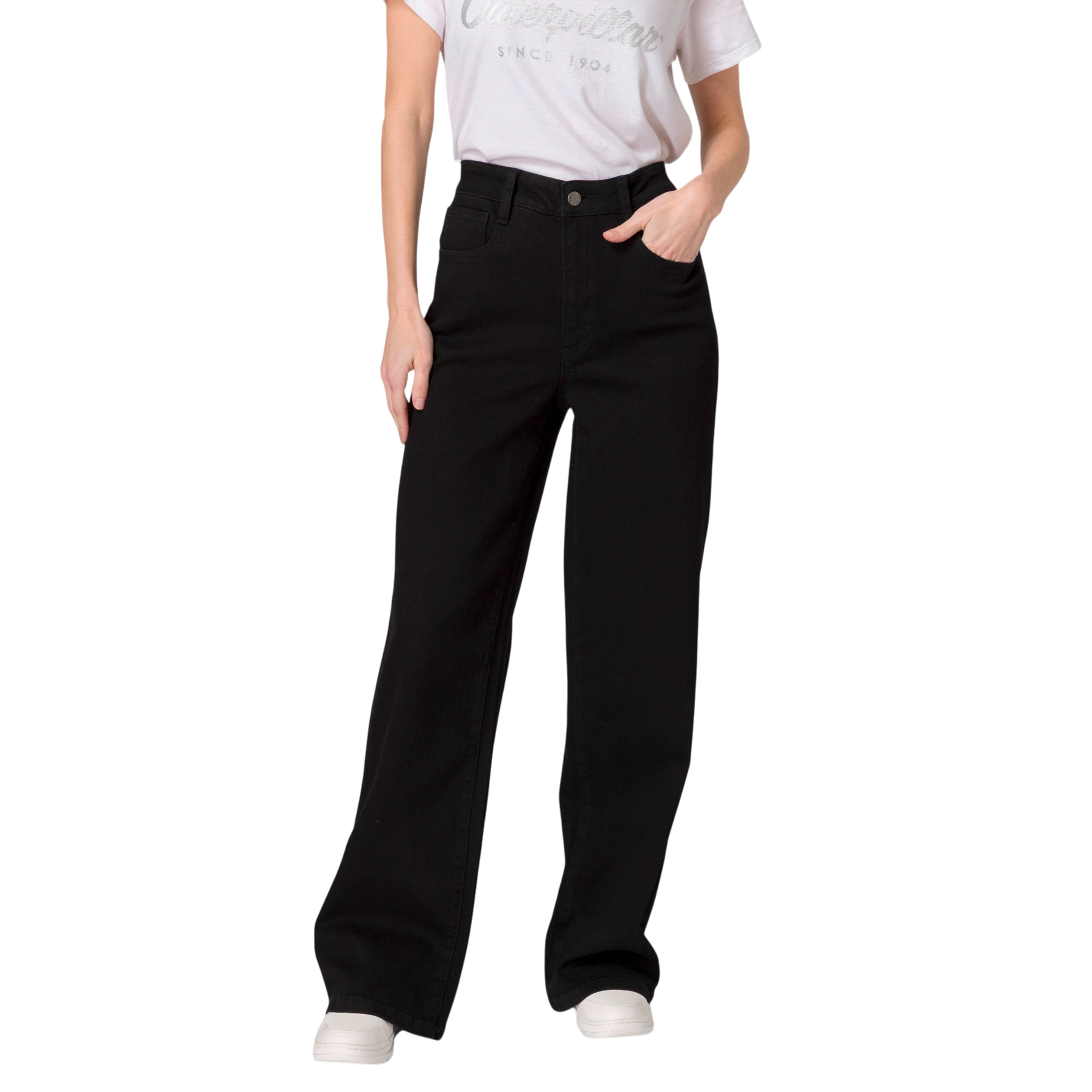 Jeans Denim Wide para mujer color negro
