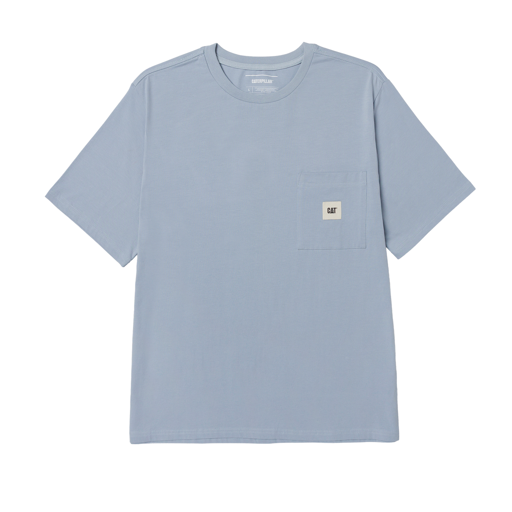 Camiseta Solid Pocket para hombre color celeste