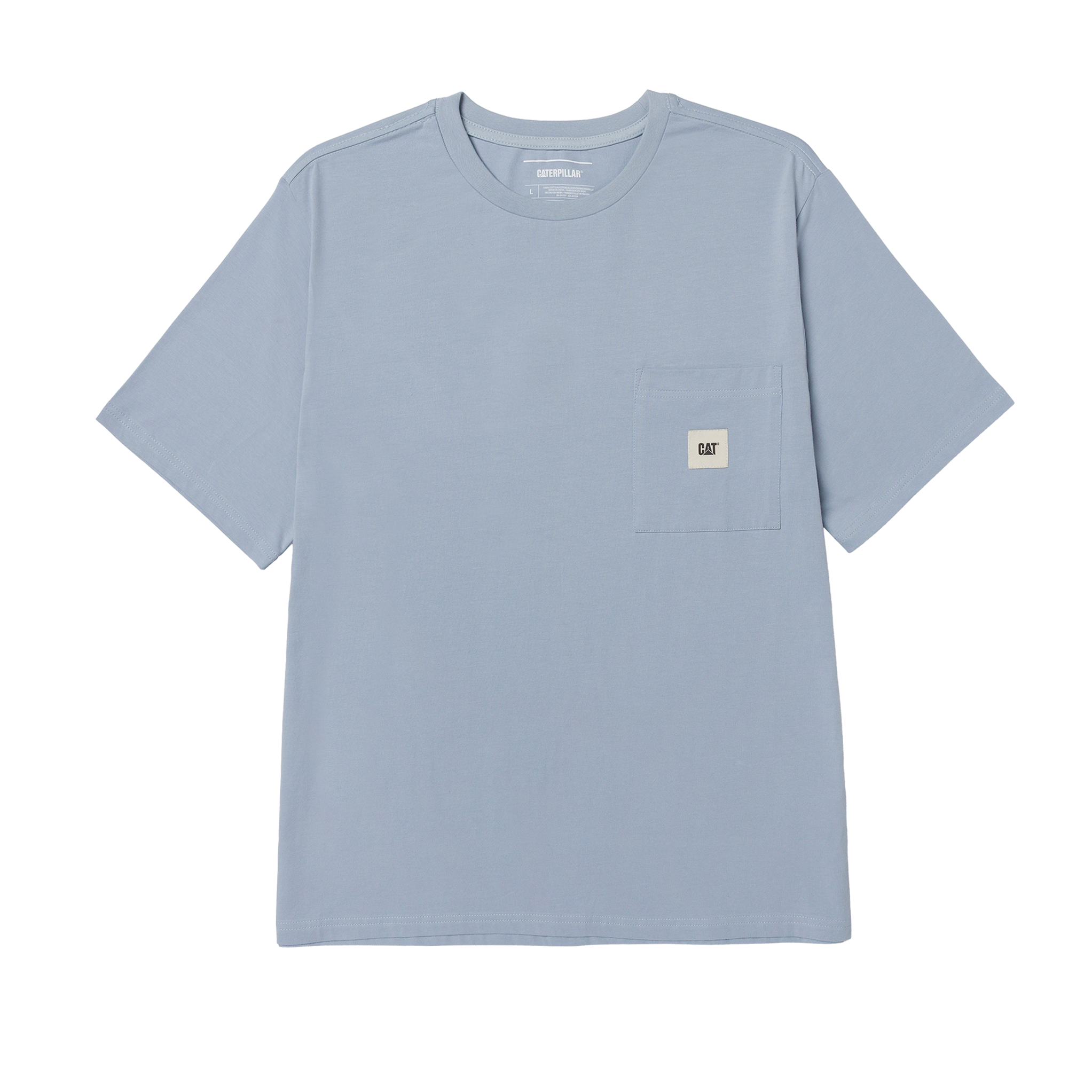 Camiseta Solid Pocket para hombre color celeste